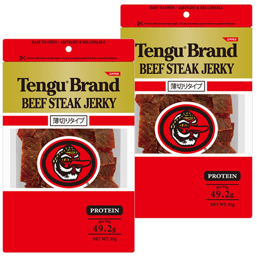 Amazon.co.jp: Tengu Beef Jerky Thin Slice, 3.2 oz (93 g) x 2 Bags